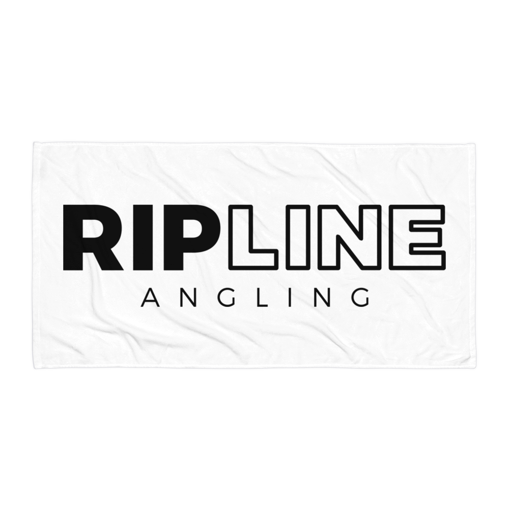 RipLine Angling Logo Beach Towel - White