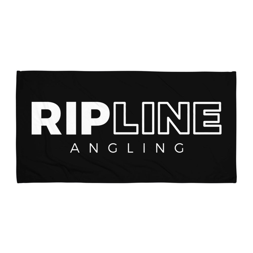 RipLine Angling Logo Beach Towel - Black